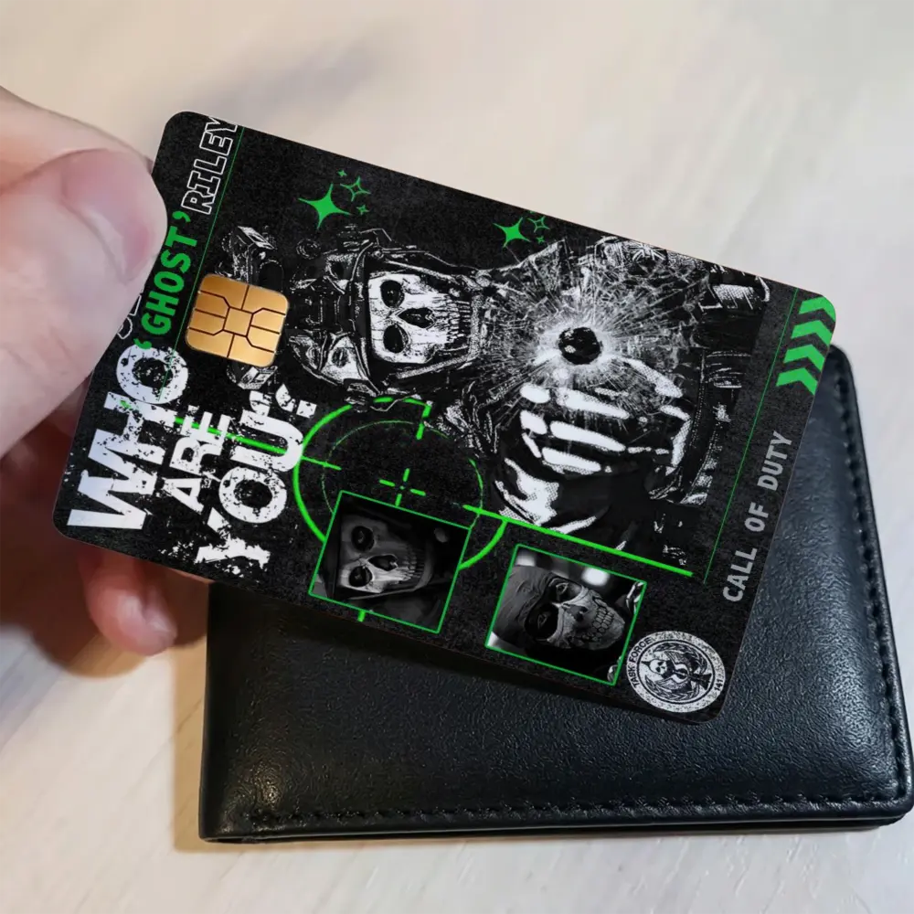 Call of Duty Ghost credit card decal sticker, Military Inspired Gaming Premium Matte Vinyl Cover, Gift for COD Lovers, Gamers