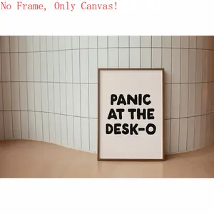 Panic at the desk-o Art Print |           Funny Neutral Desk , office , home office  art, funny quote print, mental health  Unframe Box Water Proof Wood Ornaments Room Decoration Artistic Photo Unframed Style   posters wall decor