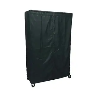 Storage Shelving Unit Cover, fits racks 36"W x 18"D x 72"H in Black portable shoe shoe rack organizer Repellent