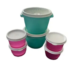 Servalier Bowl Containers Set with White Lids, Ideal for Storing Snacks and Maintaining Fresh Reusable Stackable Aesthetic
