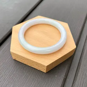 25019-RM Certified Untreated Grade A Jade Bracelet - Round 53.5mm (Icy Lavender and Green)