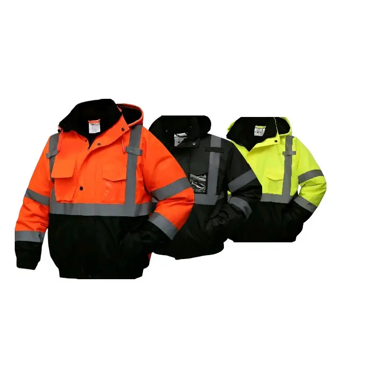 High Visibility Reflective Jackets for Men, Waterproof Class 3 Safety Jacket with Pockets, Hi Vis Yellow Coats with Black Bottom, Mens Work Constructi