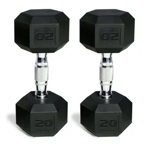 20lb Coated Rubber Hex Dumbbell, Pair The 20lb weight is ideal for building muscle, toning the body, and enhancing strength-suitable for both beginners and intermediate exercisers.The coated rubber surface not only provides a comfortable, non-slip grip b