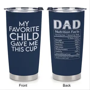 Christmas Gifts For Dad Unique Best Dad Ever 20 Oz Travel Coffee Mug Tumbler Daddy Cup Drinkware Portable Dad Jokes Nutrition Facts Ideal For Travel Daily Use Flasks Water Bottles