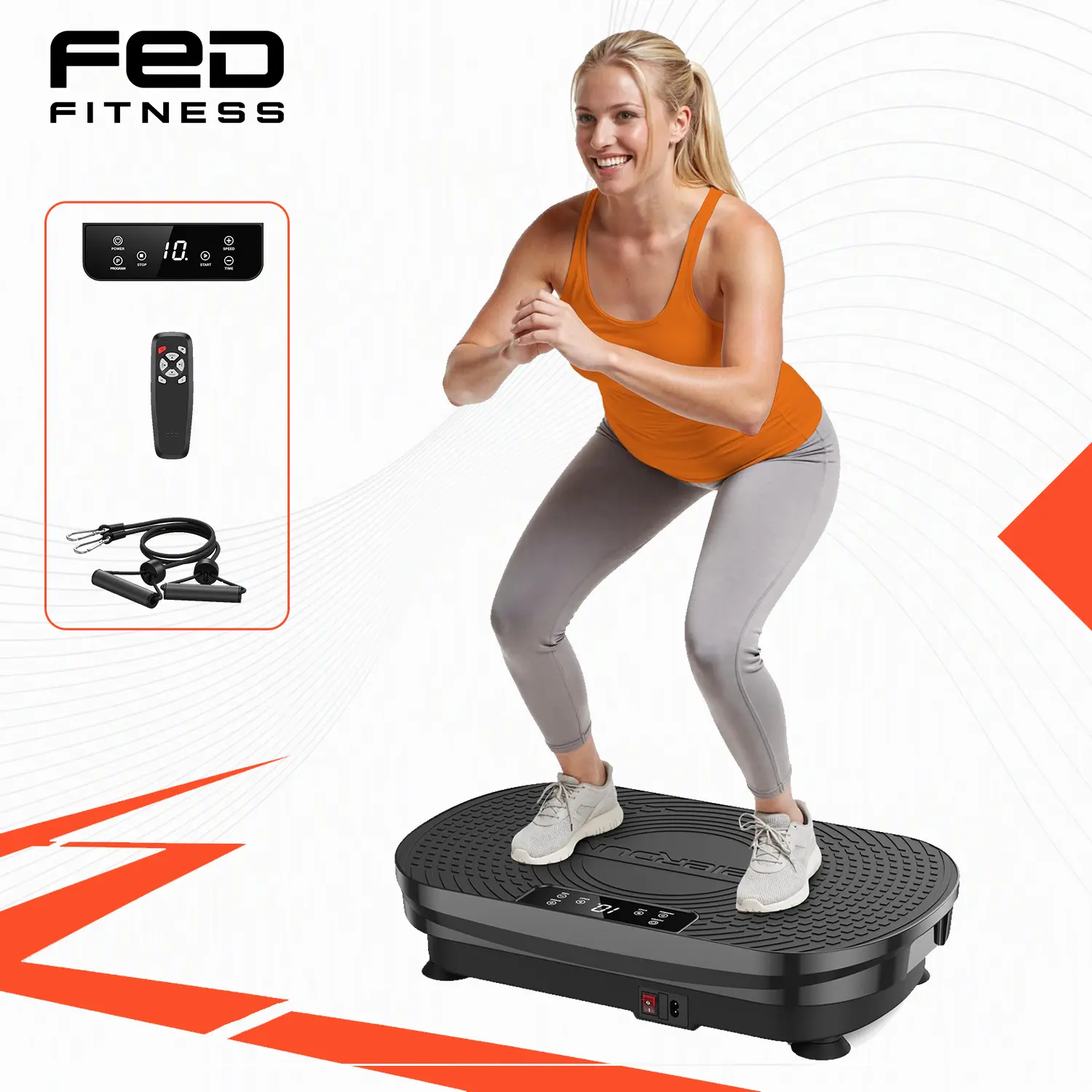 FED Fitness Feierdun Series VP2 Vibration Plate Whole Body Vibration Fitness Platform for Home Full Body Workout & Muscle Toning Training
