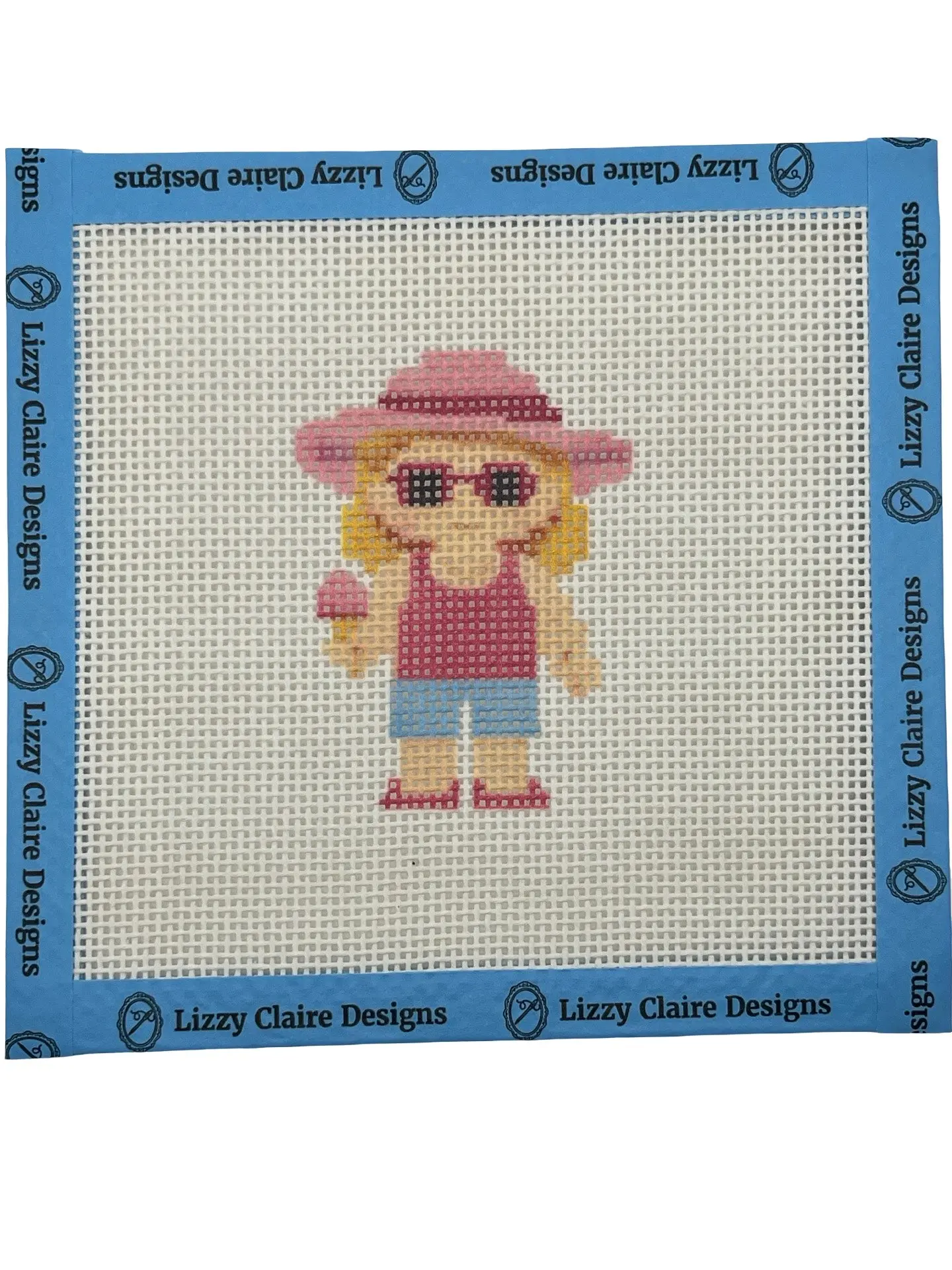 Summer Lizzy Claire - 13 mesh - 6 x 6 - Needlepoint Canvas