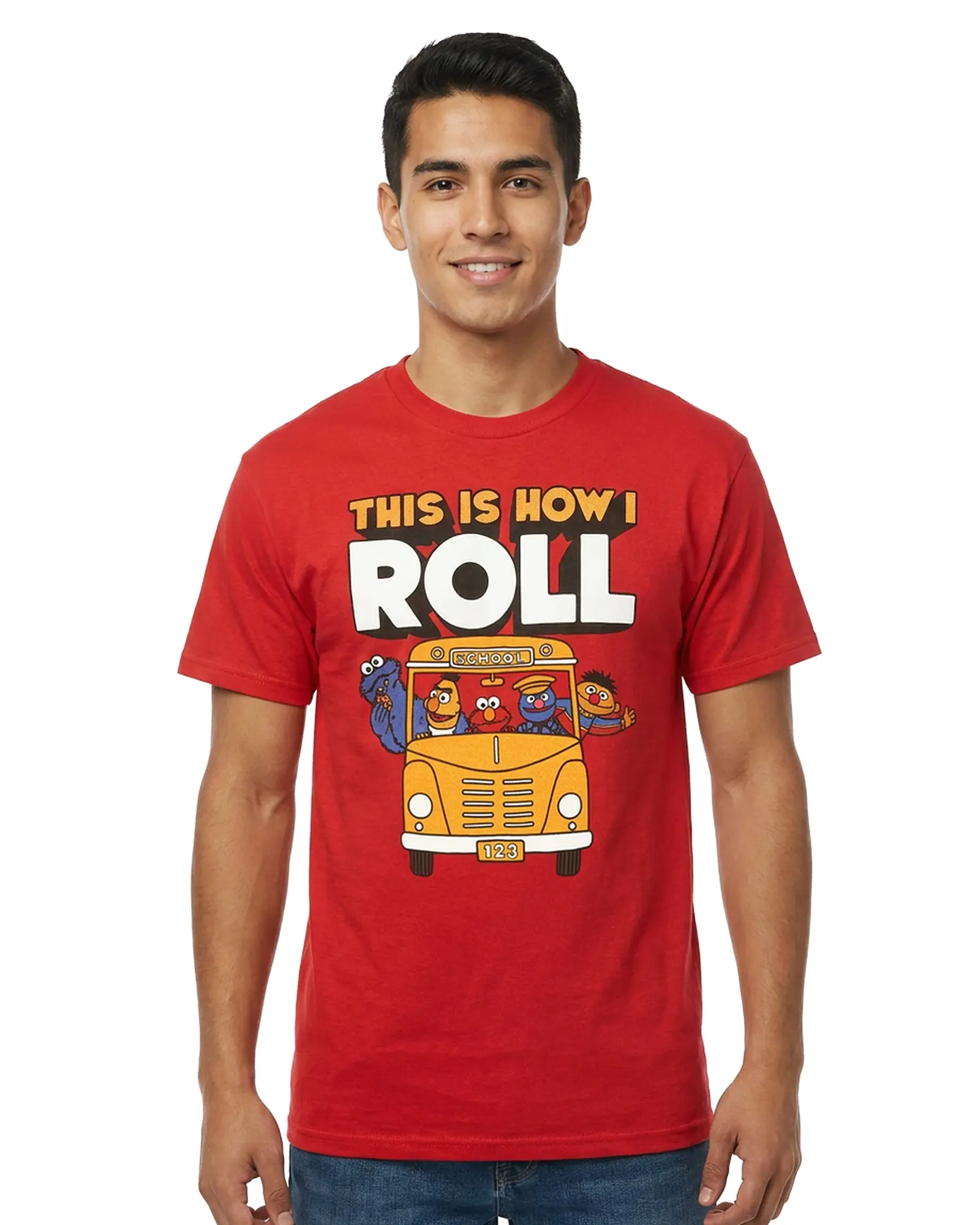 Sesame Street Shirt Men's Elmo This Is How I Roll Short Sleeve Tee