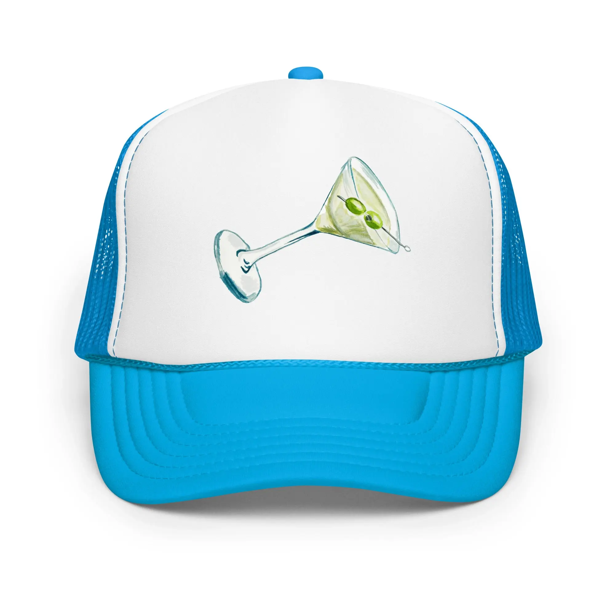Martini Watercolor Illustrated Trucker Hat