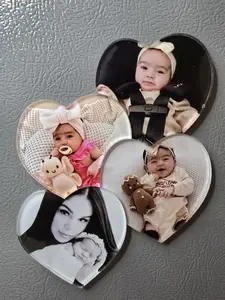 Heart-Shaped Fridge Magnets - Custom Photo Magnets for Decor, Ideal for Valentine's Gifts & Photo Memories Kitchen