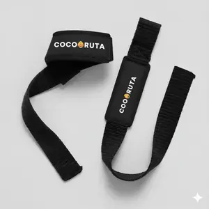 CocoRuta Gym Lifting Wrist Straps for Weightlifting, Bodybuilding, Powerlifting, Strength Training & Deadlifts - Padded Neoprene with 18 inches cotton, Color Black, Red, Green