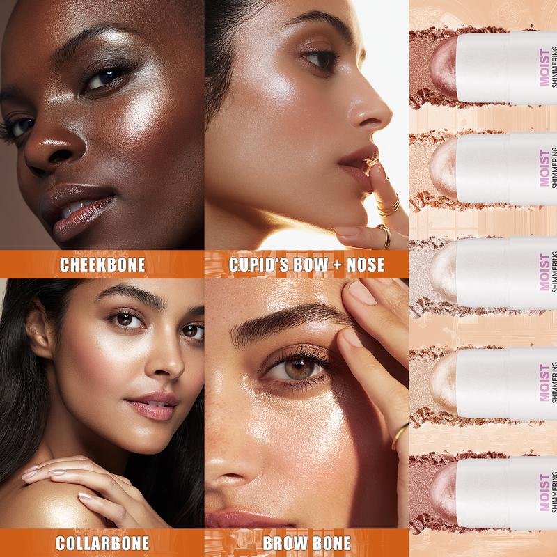 Moist Shimmering Highlight Stick, Easy Glide Cream Contour for Natural Radiant Glow, Portable Makeup Stick for Everyday Use.