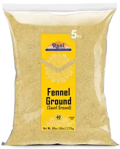 Rani Fennel Ground (Saunf) Powder Spice 80oz (5lbs) 2.27kg Bulk ~ All Natural | Gluten Friendly | NON-GMO | Kosher | Vegan | Indian Origin