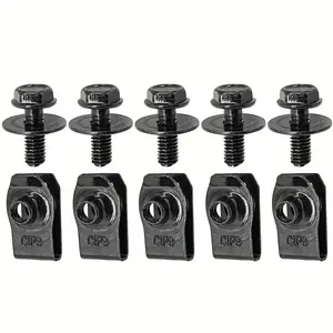 10 Pieces Set of Car Screw Clips, License Plate Frame Strips - Iron Material 10 Pieces Set of Car Screw Clips, License Plate Frame Strips - Iron Material