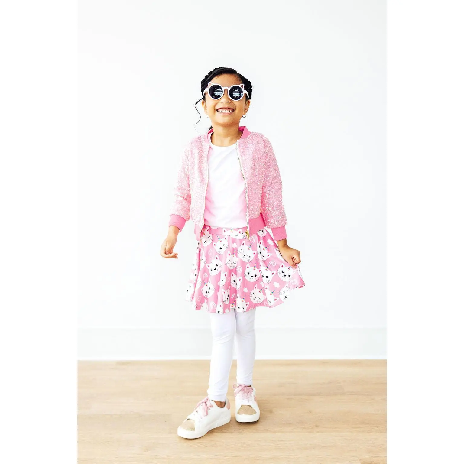 Unicorn Kitties Twirl Skegging for Girls - Skirted Leggings with Attached Skirt for Everyday Play - Comfortable & Stretchy Fabric - Perfect for School & Playgrounds