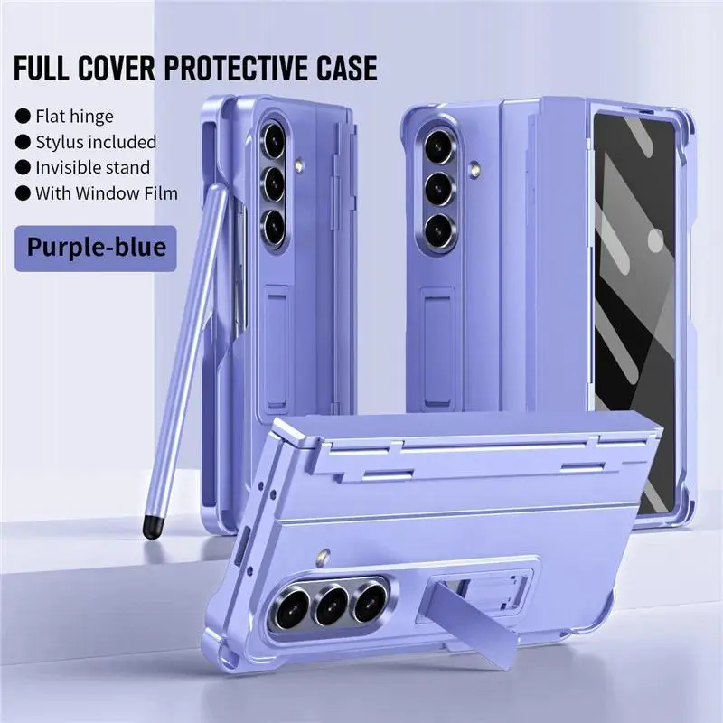 LUCY S Pen Slot Stylus Bracket Stand Case For Samsung Galaxy Z Fold 8 Ultra 7 6 5 4 3 Fold8 5G Glass Screen Hinge Protection Cover