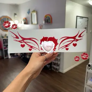 Cute Flirty Pinup Curly Hair Winking Vintage Betty Girly Tramp Stamp Vinyl Decal for Car Laptop Window Bumper Sticker Fun Coquette Retro 50’s Vintage Design Decal