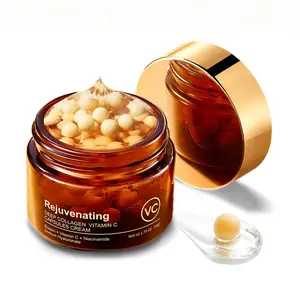 SADOER Vitamin C Capsule Cream with Niacinamide & Collagen, Moisturizing Face Cream, Lightweight Daily Facial Moisturizer for Smooth & Soft Looking Skin 50g Anti-Cellulite Sculpting