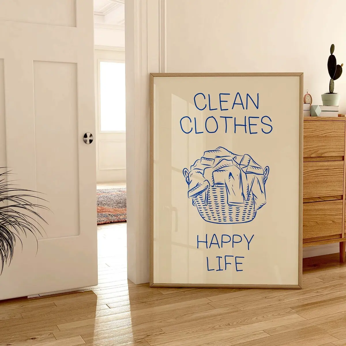 Laundry Room Poster Trendy Home Decor Funny Laundry Wall Art Laundry Room Decor Cute Quote Print Laundromat Poster Printable Wall Art Blue UNFRAMED