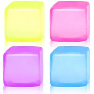 4-Pack Stress Cubes Soft Squeeze Balls, Suitable for Adults & Kids, Sensory Stress Relief Toys for Anxiety, Slow-Rebound Pressure Balls, Ideal as Gifts, Malt Sugar Ball, Squishies