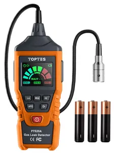 TopTes PT520A Gas Leak Detector with 17-Inch Gooseneck, Locating The Source of Propane, Natural Rechargeable Gas, and Combustible Portable Gas Leak for Home and RV (Includes Battery x3) Safety Tools – Orange