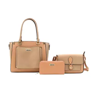 Designer-style 3-piece women's bag set: handbag and wallet set, shoulder briefcase handbag