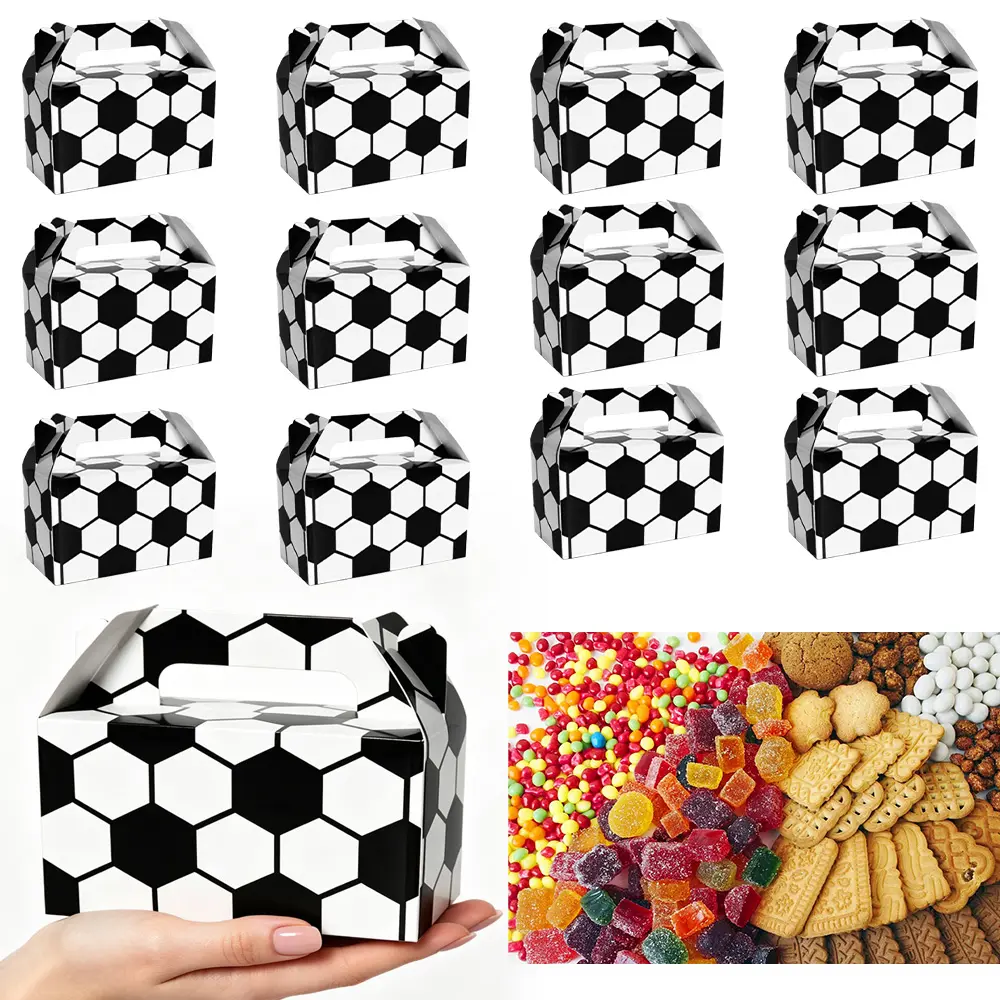 48 Pack Soccer Party Favor Treat Boxes for Soccer Birthday Decorations Soccer Team Candy Goodies Gift Boxes Sports Themed Treat Boxes for Kids Baby Shower Birthday Party Supplies 6 x 3 x 3.5 Inches
