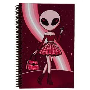 Alien Bae Spiral Notebook Premium Spiral Notebook Doodle Break Pages Included | Soft Cover Journal for Writing & Creativity 100 Premium Pages & 4 Thick Doodle Pages - Perfect for Kids & College Students -  Ideal Gift for All Ages