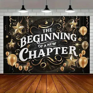 Modern Farmhouse 1pc, Stylish "Start of a New Journey" Retirement Celebration Backdrop Decoration Photo Props, Fabric Banner Decor, Home Decoration, Room Decoration, Wall Decoration, Party Backdrop Decor, Party Su Ornaments
