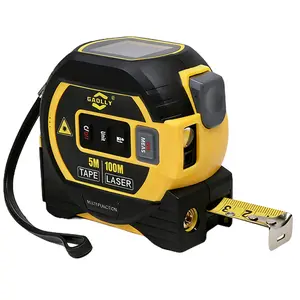 3-in-1 Smart Measure Tool, Digital Tape Measure with Laser, Voice Output & Level, 16ft/5m Tape, 328ft/100m Laser Distance Measure, Cross-Line Laser Level, CE Certified, Durable TPR Shell