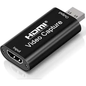 4K HDMI Video Capture Card, Cam Link Card Game Capture Card Audio Capture Adapter HDMI to USB 2.0 Record Capture Device for Streaming, Live Broadcasting, Video Conference, Teaching, Gaming(Black)