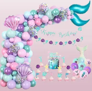 Pink Purple Blue Balloons Garland Arch Kit for Valentine’s Day Birthday baby shower Holiday Party Decor. Decoration Metallic