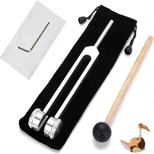 128 Hz Tuning Fork, Portable Tuning Fork with Storage Bag, Professional Musical Instrument for Home, School and Office Use