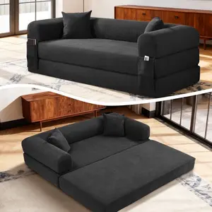 80" Queen Convertible Sofa Bed, No Assembly Modern Boneless Couch Sofa in Box