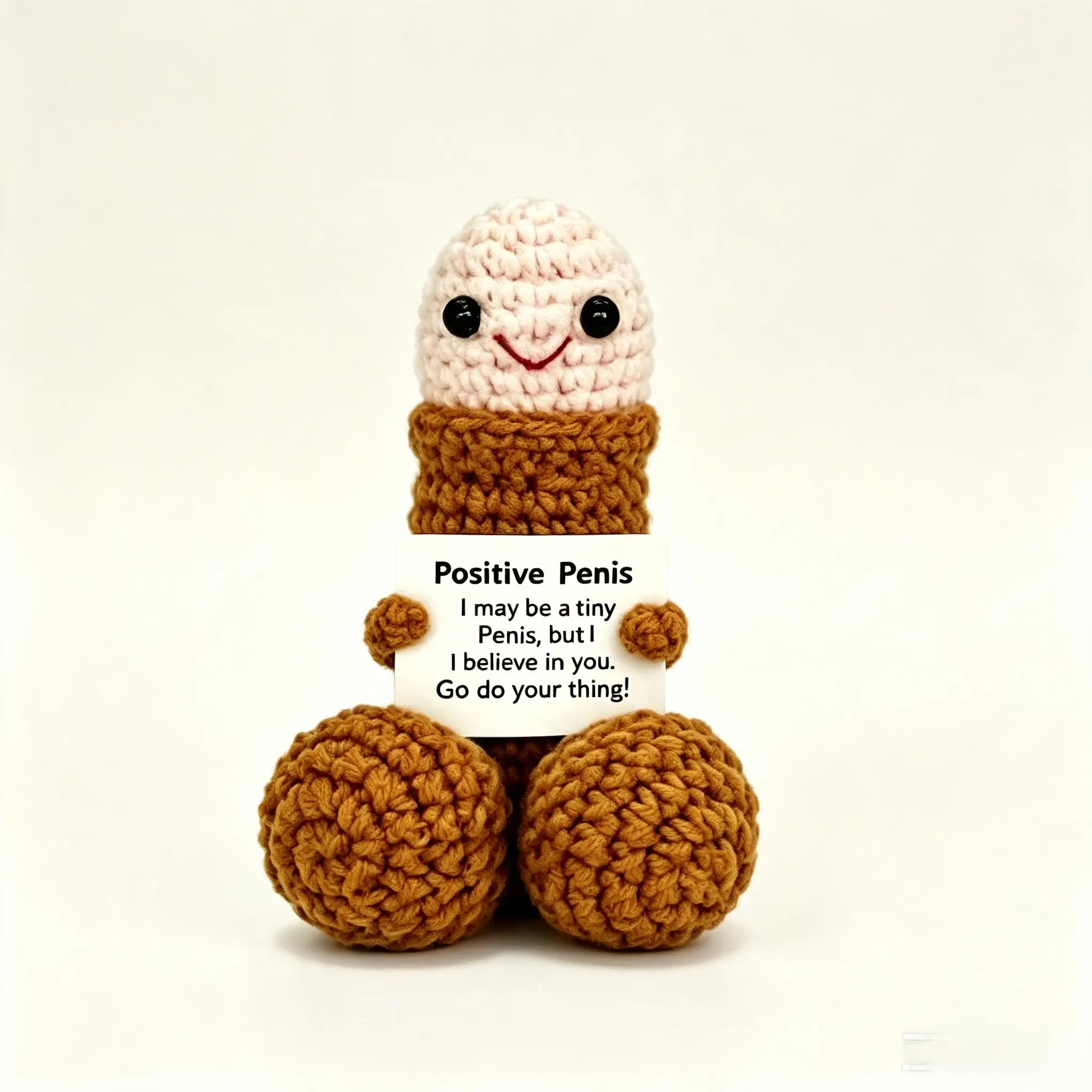 Handmade Crochet Dolls  Weird Funny Motivational Plush Toy, Novelty White Elephant Christmas Gag Gift, Hilarious Desk Decor for Adults Stuffedtoy Soft Huggable Amigurumi Stuffed Animal Gifts