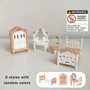 Dollhouse Furniture Set 1:12 Scale, Educational Miniature Cooking Set Toy Kitchen Pretend Play Set Living Room Bedroom Bathroom, Perfect Gift for Kids Birthday Christmas
