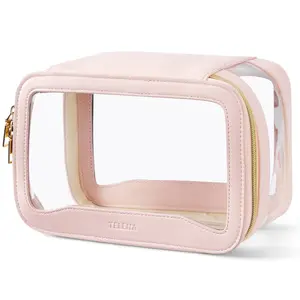 Telena Clear Makeup Bag Travel Toiletry Cosmetic Bag Portable Make Up Organizer for Women Waterproof Container Gift Compact Travel toiletry bag New Year's gift