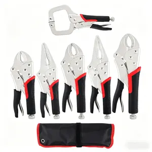 6-Piece Locking Pliers Set，Pliers with a locking mechanism，Fixing Tools，Mechanical Repair Tools，Long-nose pliers，With non-slip handle tiktokshopspringglowup