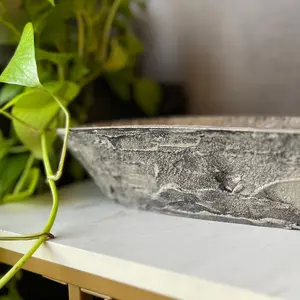 10 inch planter - boat planter -vesssel planter - moss garden - cast stone vessel - cast stone boat -  container garden - succulent moss pot