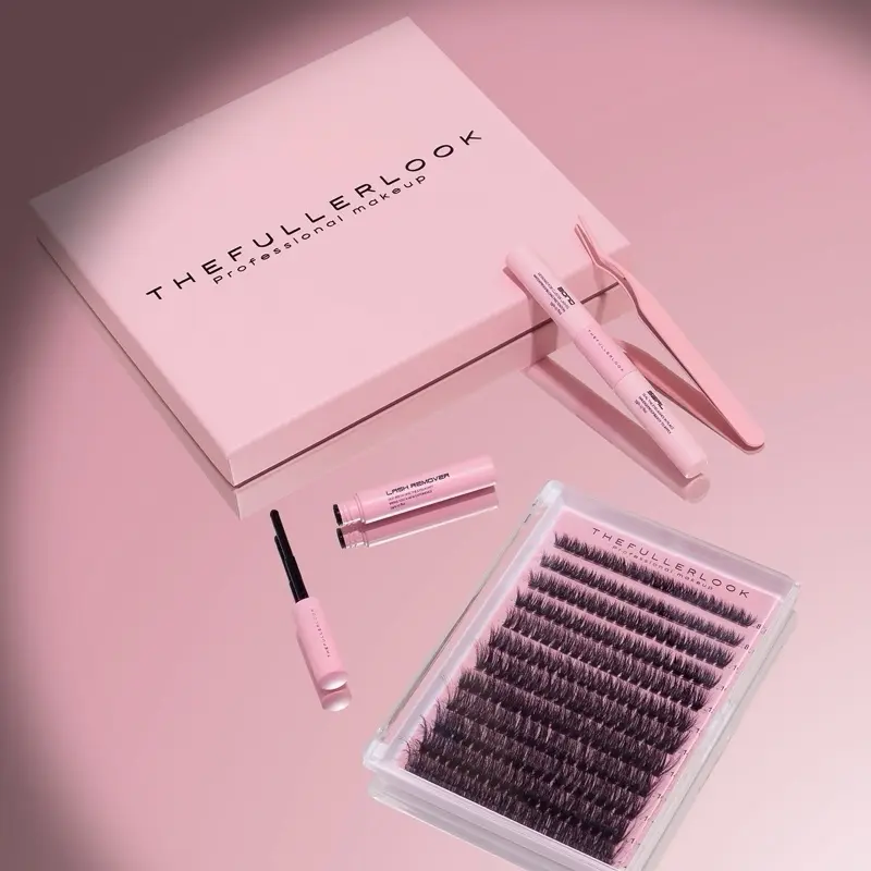 TheFullerLook Bold And Full 80D 8mm-18mm Lash Cluster Kit with Eyelashes and Makeup Accessories PROFESSIONAL USE Salon Cosmetic Lightweight Gentle
