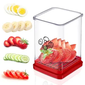 Fruit Slicer Cup, Speed Cutter for Strawberry Banana Grape Egg, Stainless Steel Vegetable Cutting Kitchen Gadget, Kitchen Portable Slicing Tool (1 pcs)
