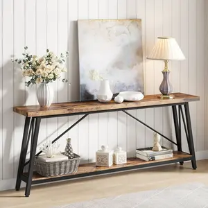 Spaco 70.9 Inches Extra Long Sofa Table Behind Couch, Industrial Entry Console Table for Hallway, Entryway & Living Room