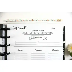 Self Care Inserts for 9-Disc Classic Happy Planner, Classic Happy Planner Wellness Inserts, Wellness Planner (Planner Sold Separately)