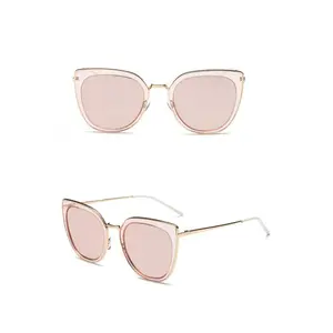 Women's Wire-Frame Cat Eye Sunglasses with Polarized Lenses, Mirror Lenses for Daily Use