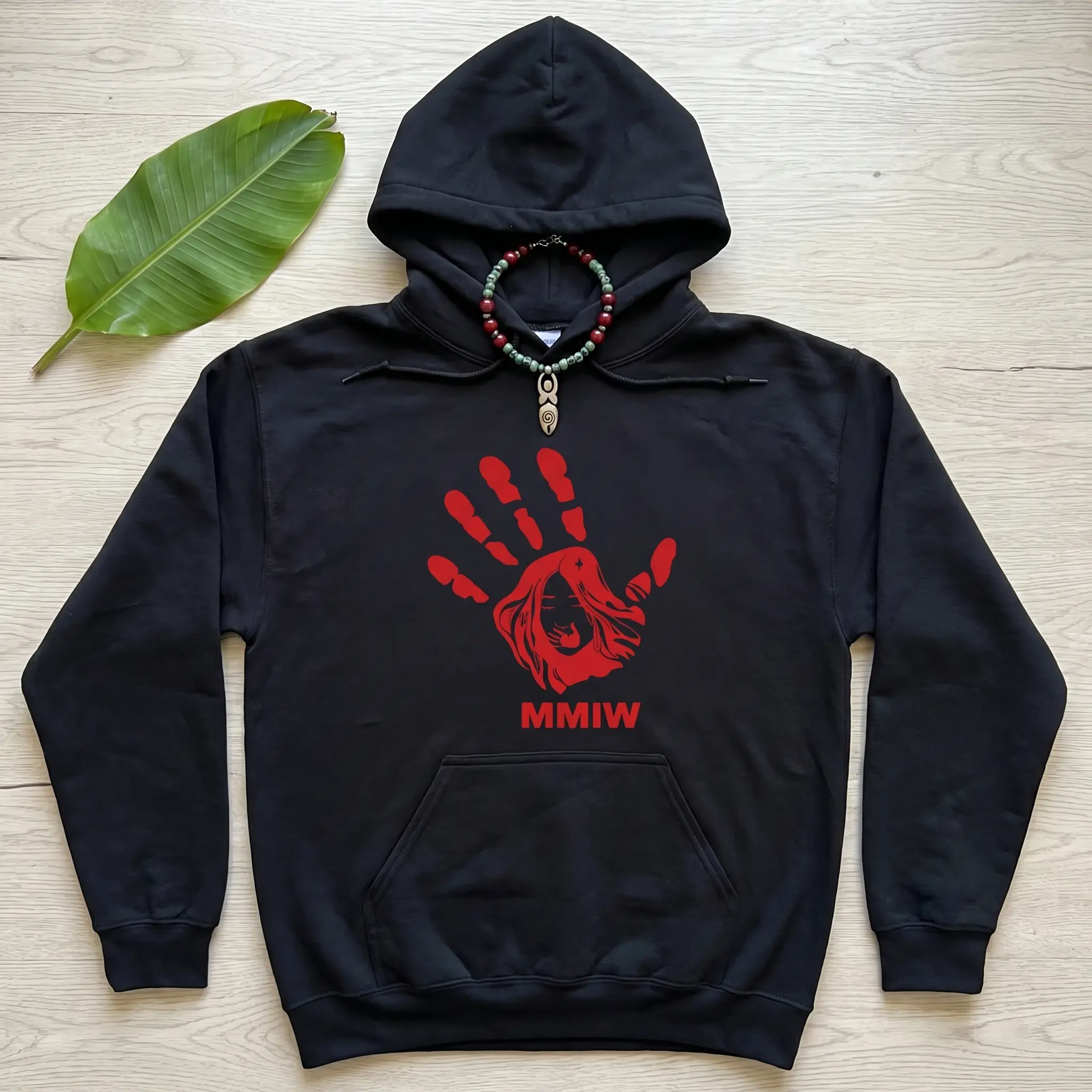 MMIW Awareness Shirt with Red Handprint Design Indigenous Rights Clothing Unisex Cotton Tee Hoodie Sweatshirt for Men Women Apparel