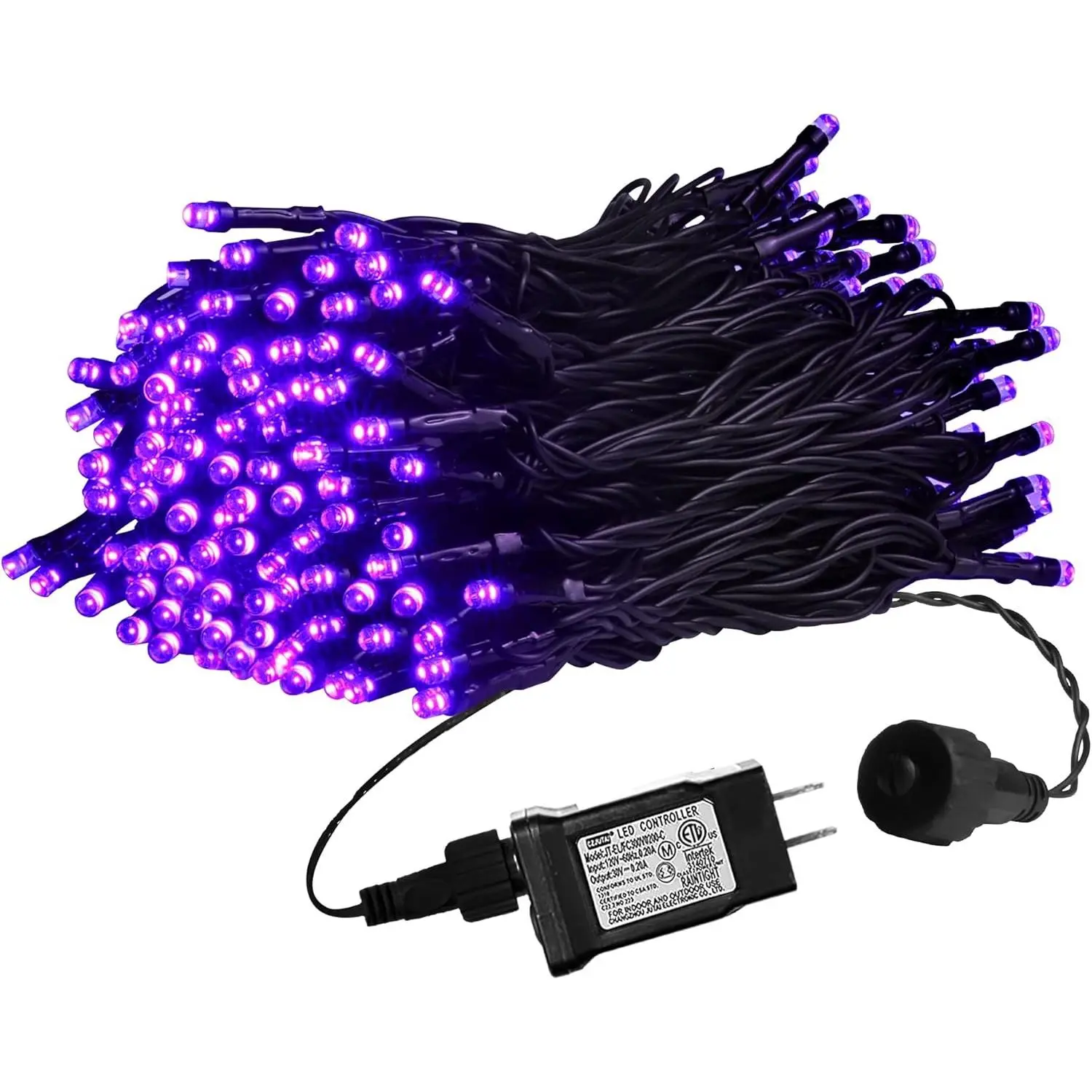 Purple Christmas Lights, 200 LED 66Ft Plug in Waterproof Christmas String Lights, 8 Modes with Memory for Outdoor Indoor Garden Tree Patio Christmas Decorations (66FT, Purple)