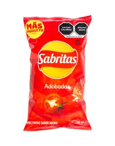 Sabritas Adobadas (box with 5 bags of 45 grams each) More Product More Flavor Crunch Snack Crunchy