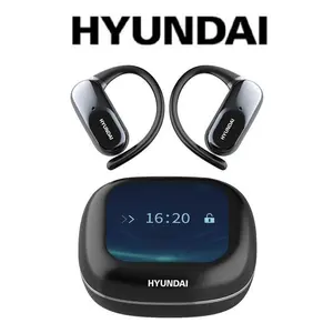 HYUNDAI OpenAir Ultra  Full-Color Touch Display Multifunctional Earbuds HFI Spatial Sound & ENC Call Noise Cancellation Headset Light-Weight Sports Headphones with Mic