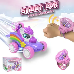 Watch Remote Control Car Mini RC Car with Lights, 2.4GHz Watch Control, USB Charging, Suitable for 3-8 Year Olds Gift