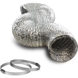 3 Inch Dryer Vent Duct, 8FT Flexible  Foil Exhaust Ducting For Heating and Cooling Ventilation with 2 Clamps