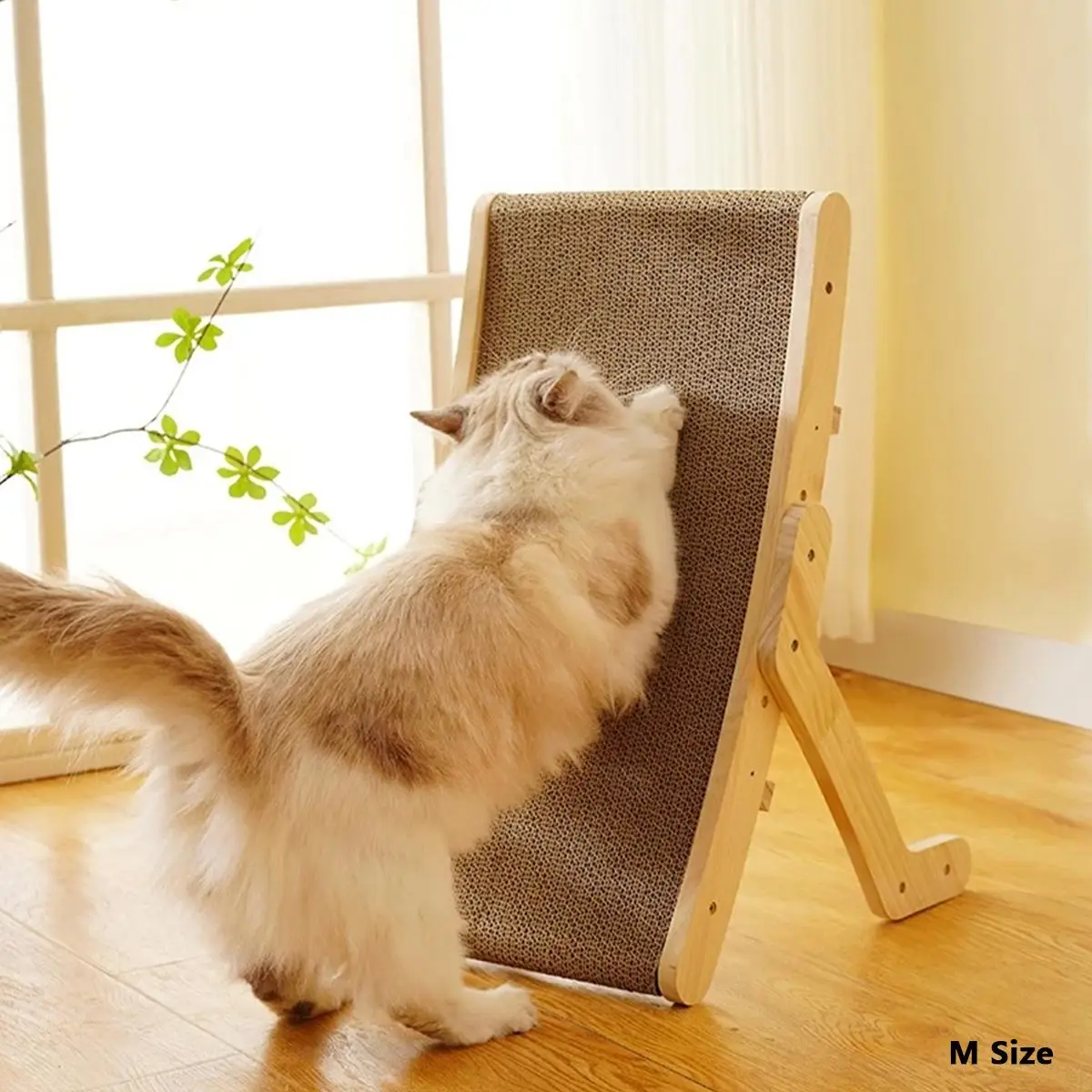 3 in 1 Cat Scratching Post with Wooden Stand, Cat Scratcher with Wooden Stand, Cat Bed Cat Longue Cat Furniture for Indoor Play, Rest, Sleep